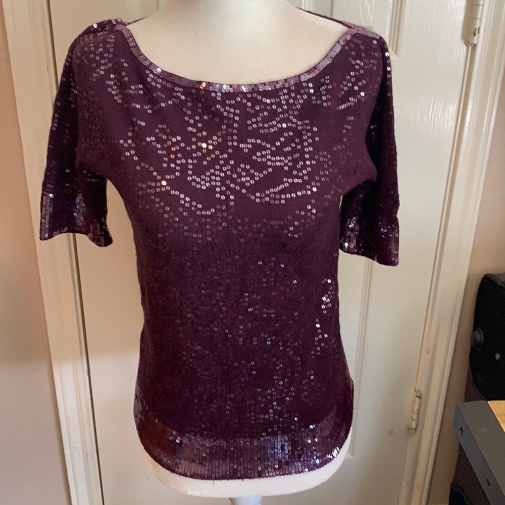 TSE Plum Sequined Sweater